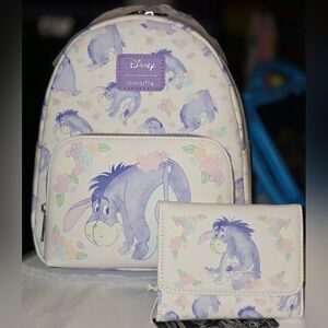 Brand New! Loungefly Disney Eeyore Mini Backpack + Wallet SET